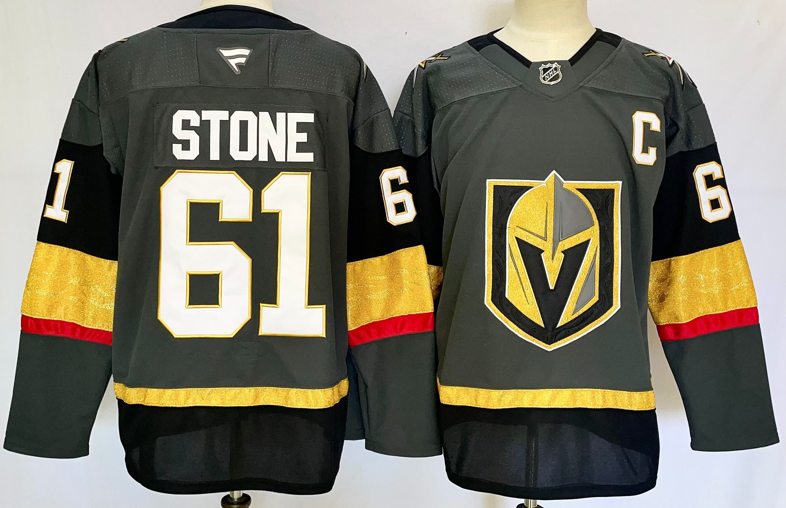 Men Vegas Golden Knights #61 Stone Gray 2025 Home Premier Player NHL Jersey